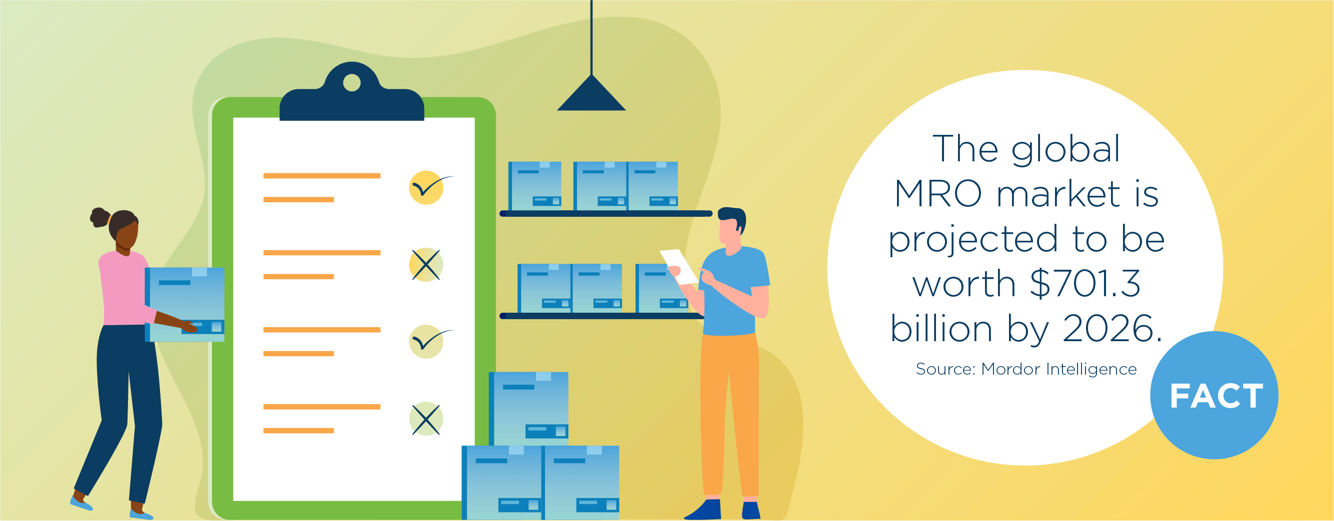 couple in storeroom with clipboard checklist 