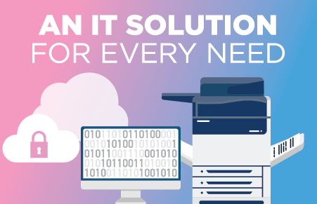Pink and blue gradient with a cloud, computer, and memory storage