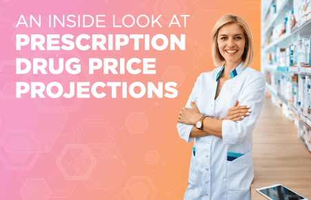 Pharmacist in front of prescription wall