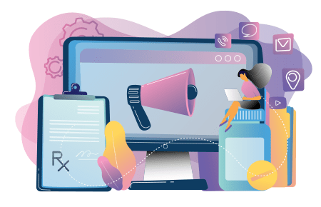 Person on tablet or phone looking at ordering their prescription