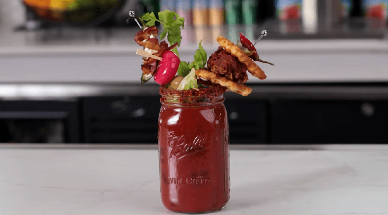 bloody mary cocktail with nashville hot sauve