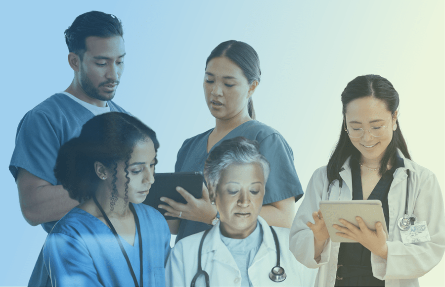 Doctors and nurses having a conversation