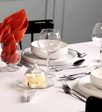 Set table at a restaurant