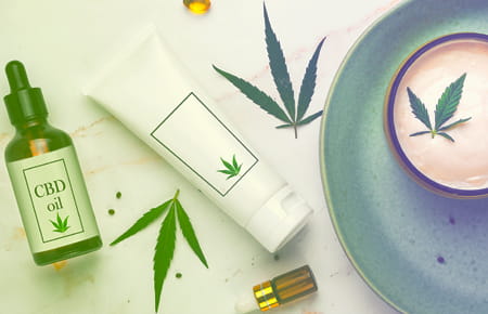 Assorted CBD products including oils and creams