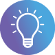 Light bulb turned on, symbolizing evolving with new ideas.