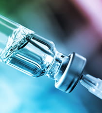 Vial with medical vaccine solution