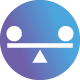 Bar balancing on a triangle with two circles on top, symbolizing stability.