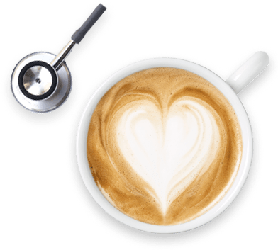 Coffee cup and stethoscope